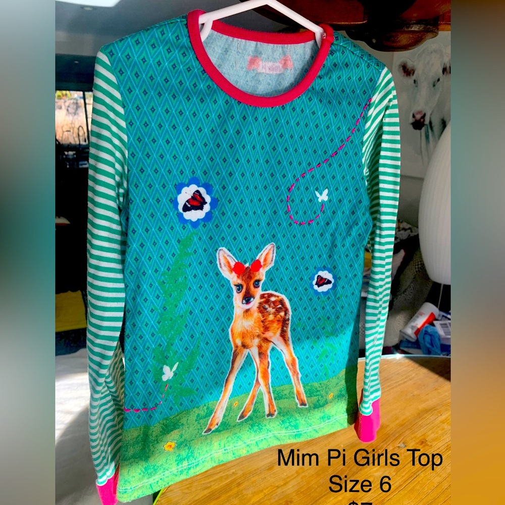 Mim Pi Girls Woodland Fawn top